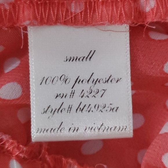 Alya, Orange & White Polka Dot Sheer Top-Small - Picture 7 of 7
